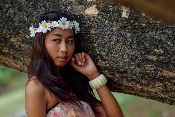 cute dark skin Thai girl