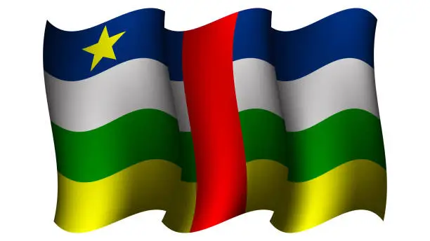 Vector illustration of central african republic waving flag design vector illustration