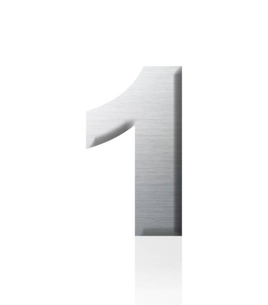 istock Isolated shot of three-dimensional silver number 1 on white background 1936520592