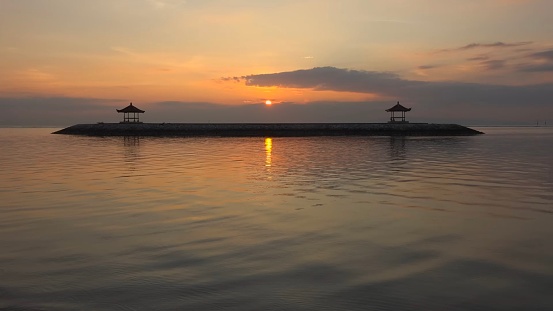 The beauty of the sunset on Sanur Beach, Bali, Indonesia
