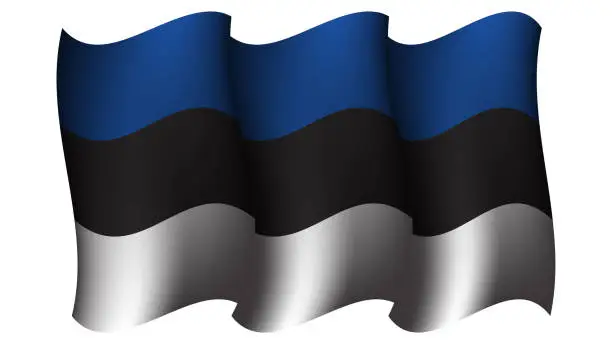 Vector illustration of estonia waving flag design vector illustration