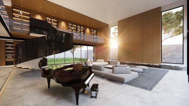 istock Interior Empty Modern Loft Office open space modern office footage.Modern open concept Lobby and reception area meeting room design. 3D Rendering . 1936524761