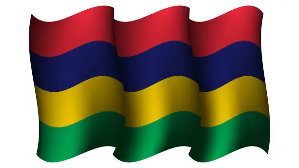 Vector illustration of mauritius waving flag design vector illustration