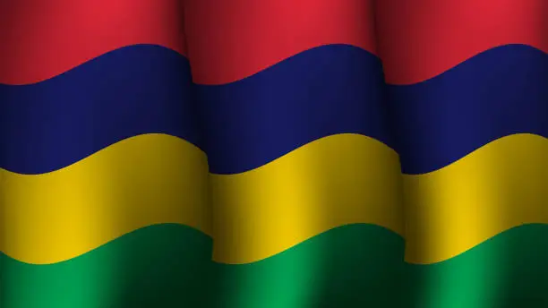 Vector illustration of mauritius waving flag background design concept vector illustration
