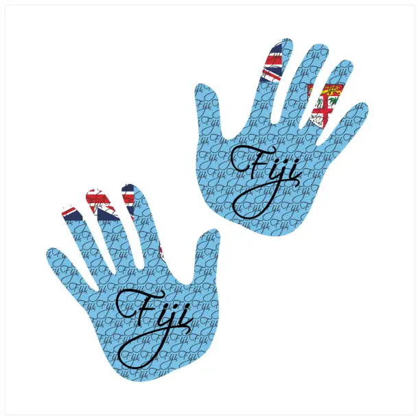 Vector illustration of fiji flag hand vectors