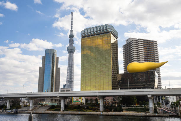 asahi group head office building in tokyo, japan
asahi group head office building in tokyo, japan - tokyo prefecture building exterior high angle view tokyo tower ストックフォトと画像