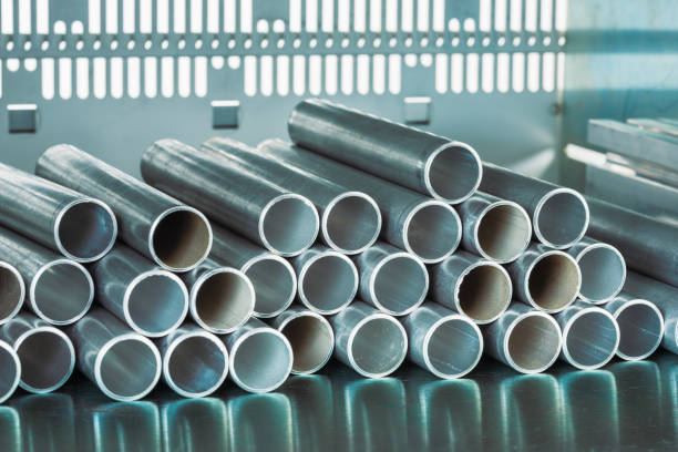 istock Pile of aluminum cut pipe 1936570980