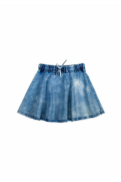 istock Children's denim skirt isolated on white background 1936607069