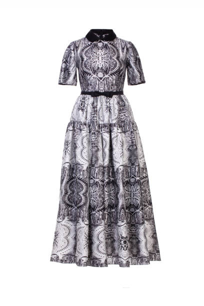 istock Long summer silk  dress on a white background. 1936607070