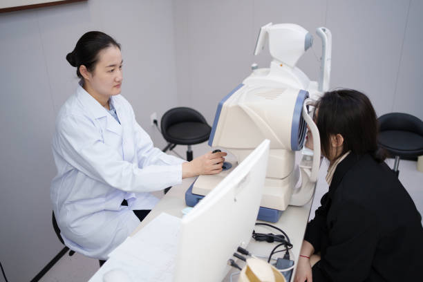 istock Doctor examining patient's eyes 1936615377