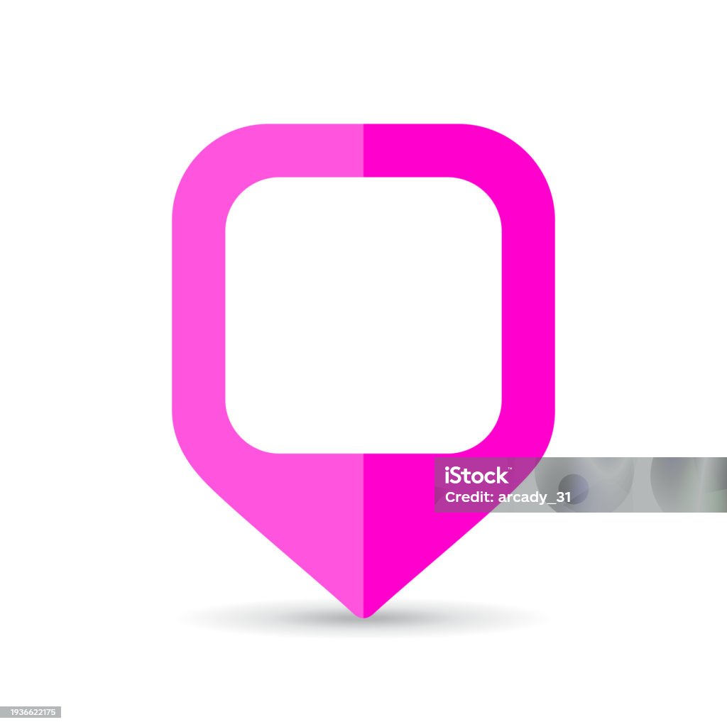 Map Location Pin Button Square Shaped Design Stock Illustration ...