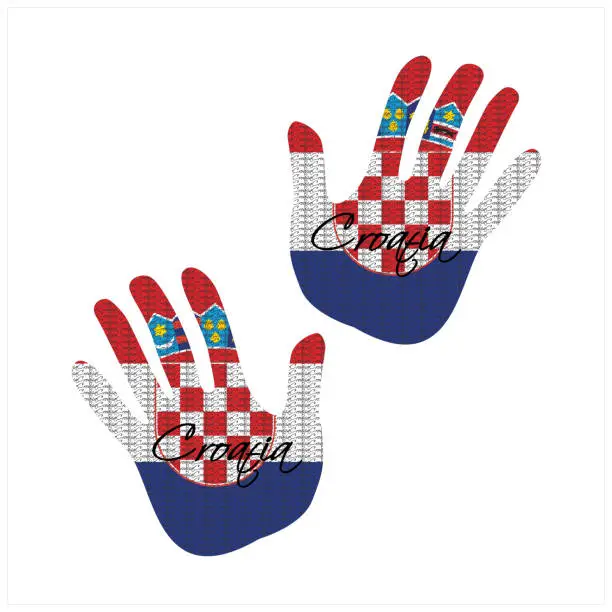 Vector illustration of croatia flag hand vector