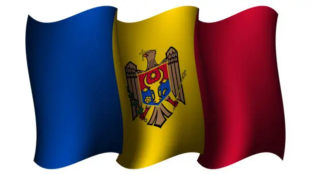 Vector illustration of moldova waving flag design vector illustration