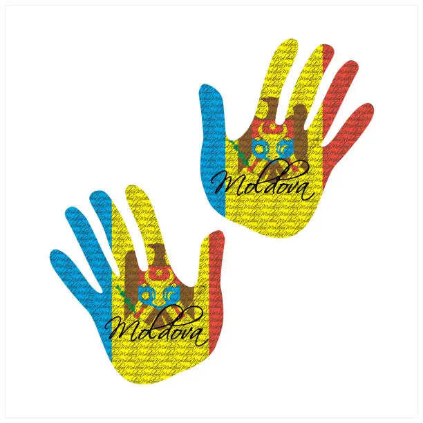 Vector illustration of moldova flag hand vector