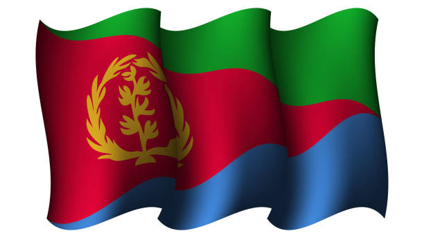 erytrea macha flagą projekt ilustracja wektorowa - state of eritrea stock illustrations
