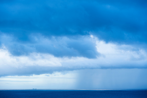 Long exposure of dramatic clouds over the sea, Izu Peninsula, Japan