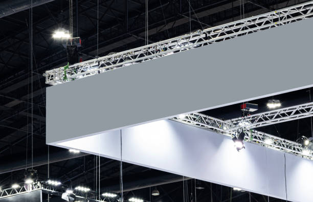 istock Hanging gray indoor billboard with clipping path for mock up 1936664482