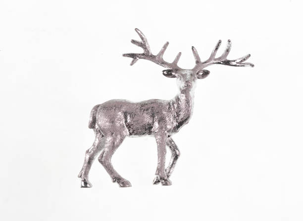 istock decorative silver christmas deer isolated on white background 1936670799