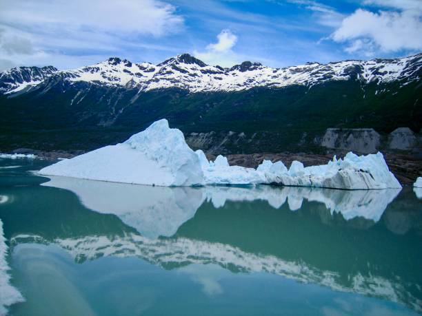 iceberg flutuante do glaciar moreno - glacier moreno glacier iceberg argentina - fotografias e filmes do acervo