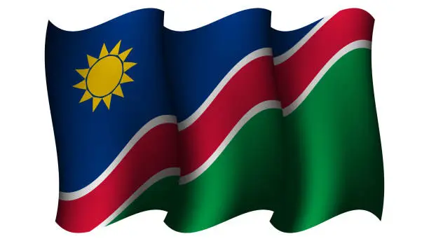 Vector illustration of namibia waving flag design vector illustration