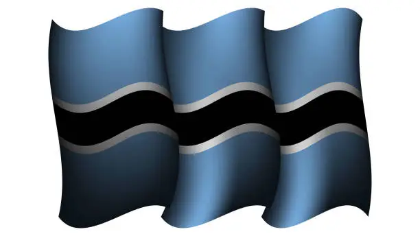 Vector illustration of botswana waving flag design vector illustration