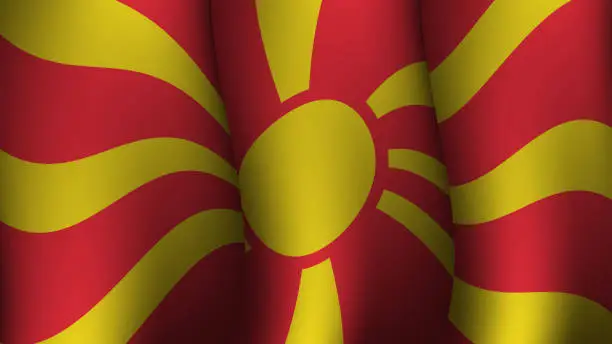 Vector illustration of north macedonia waving flag background design vector illustration