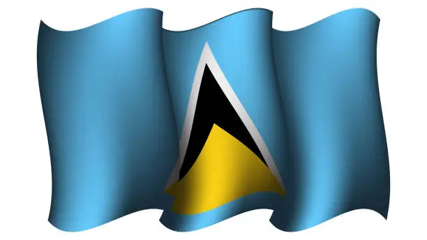 Vector illustration of SAINT LUCIA waving flag design vector illustration