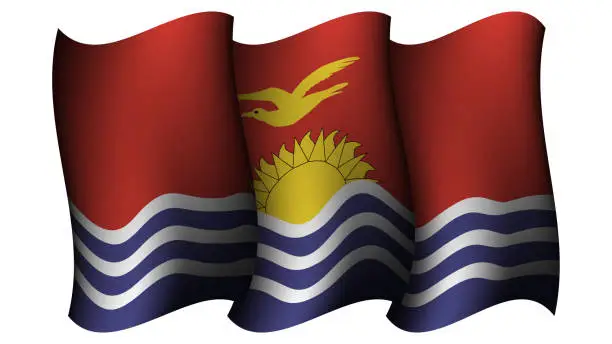 Vector illustration of KIRIBATI waving flag design vector illustration