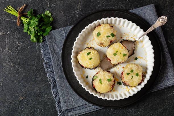 istock mini eggplant pizzas with tomato sauce and cheese 1936723656