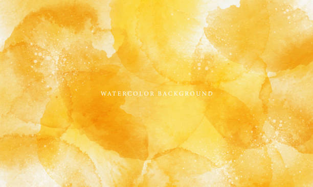 istock Abstract beautiful yellow stains watercolor background illustration 1936780243