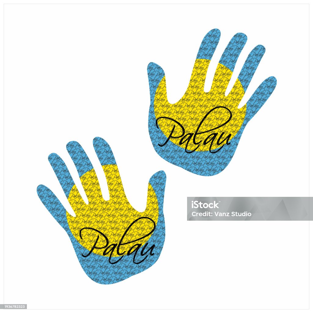 Palau Pattern Palau Flag Hand Vector Stock Illustration - Download Image Now ...