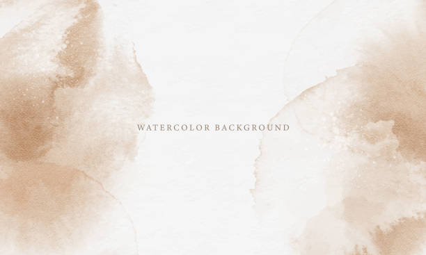 Abstract beautiful brown stains watercolor background illustration Abstract brown stains watercolor background. Vector artistic used as being an element in the decorative design of invitation, cards, or wall art brown stock illustrations