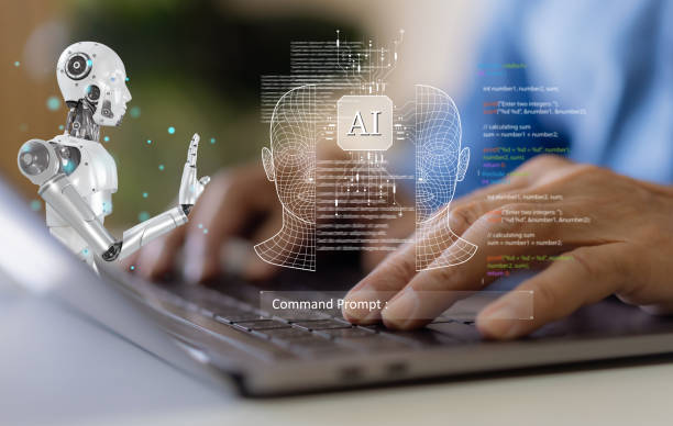 istock Concept of Artificial intelligence, AI robot, brain, idea, business futuristic technology transformation, prompt for generates, metaverse, network, bigdata, chat bot with ai technology development 1936788182