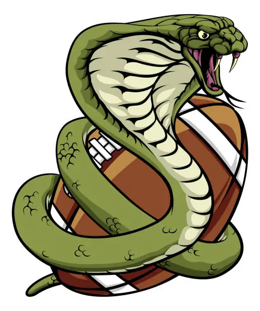 Vector illustration of Cobra Snake American Football Team Animal Mascot