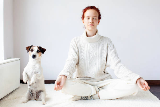 istock Woman practicing Yoga in Lotus position indoor 1936828384