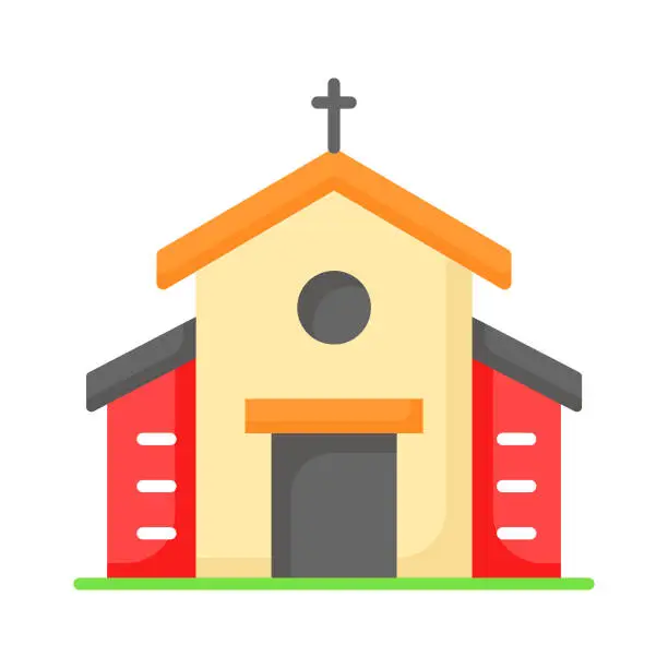 Vector illustration of A cathedral building, christian wedding house, church editable vector.