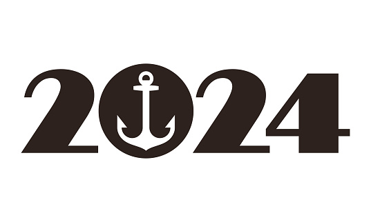 2024 - anchor, cruise, boating, seafaring, shipping isolated on white background