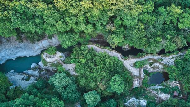 istock A large wide powerful mountain river flows through the gorge. Beautiful mountain landscape. Aerial view 1936979829