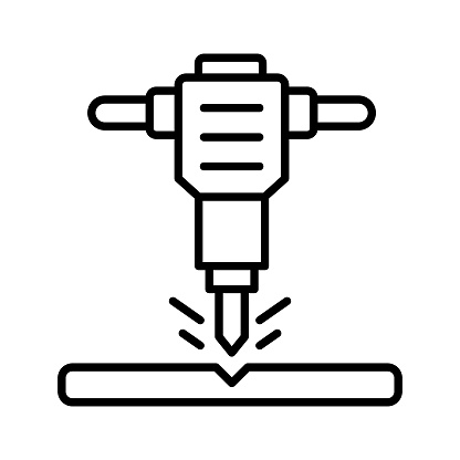 Jackhammer icon design, electric drilling constructional machine