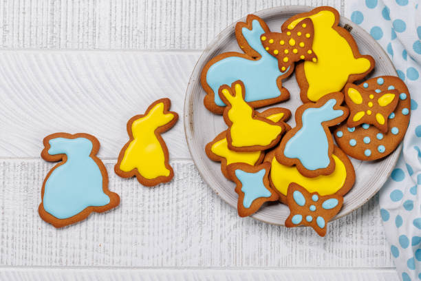 istock Easter sweetness: Adorable gingerbread cookies in festive shapes 1937030196