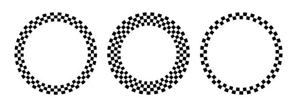 bildbanksillustrationer, clip art samt tecknat material och ikoner med circle checker frames. round chess borders. - rutig
