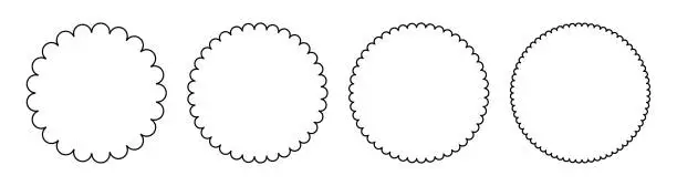 Vector illustration of Scallop frames are round.