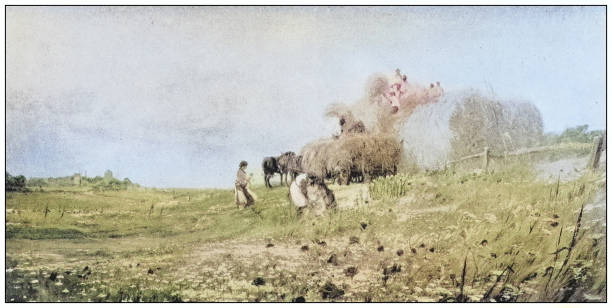 istock Antique photo of paintings: Farmers 1937068334