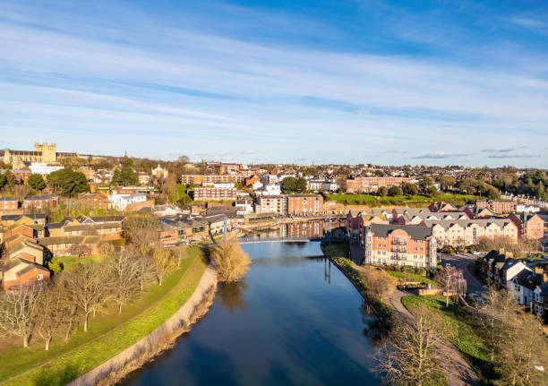 istock Aerial view over Exeter Quay and footbridge 1937068594