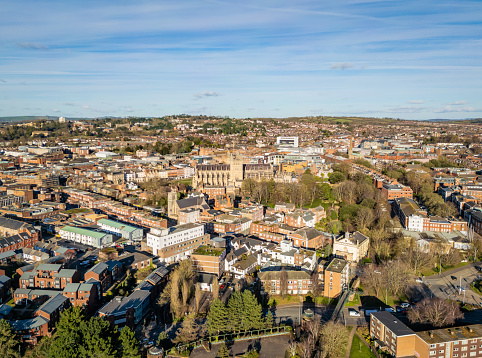 View over Exeter Cathedral and wider city of Exeter