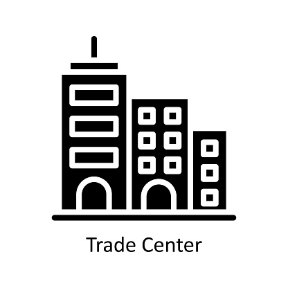 Trade Center vector  Solid  Icon  Design illustration. Business And Management Symbol on White background EPS 10 File