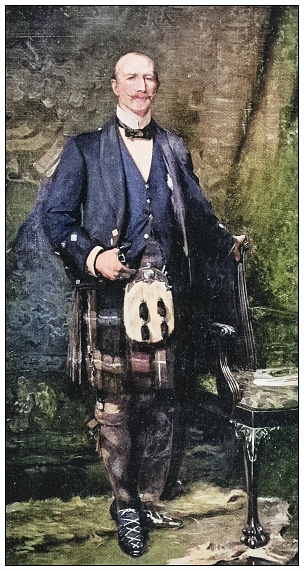 Antique dotprinted photo of paintings: Scottish man

The title of this painting is 