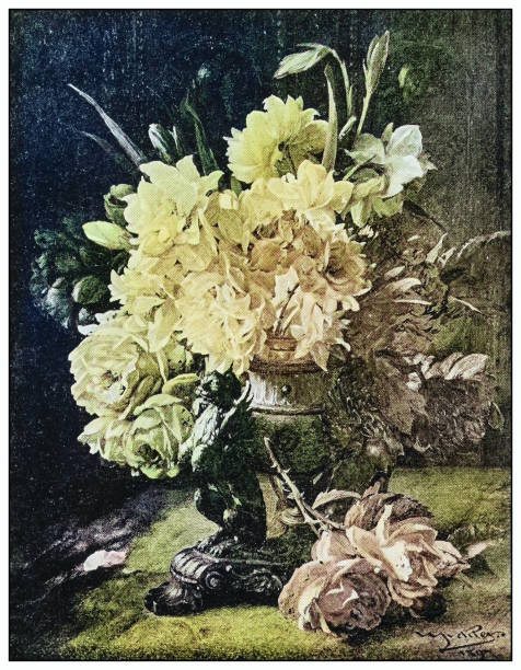 istock Antique photo of paintings: Flowers 1937081902