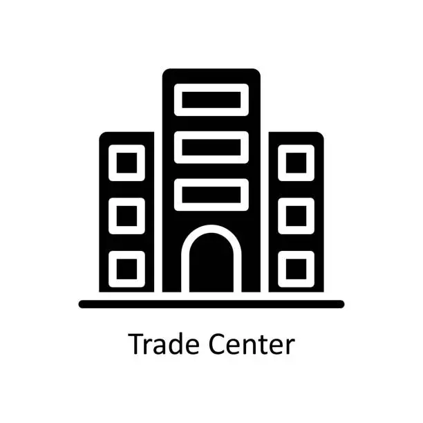 Vector illustration of Trade Center vector  Solid  Icon  Design illustration. Business And Management Symbol on White background EPS 10 File