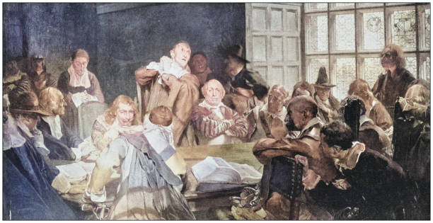 istock Antique photo of paintings: Puritans 1937102905